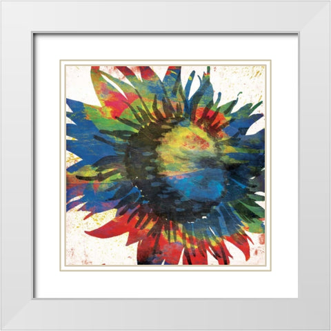 Flower On The Bright Side Mate White Modern Wood Framed Art Print with Double Matting by OnRei