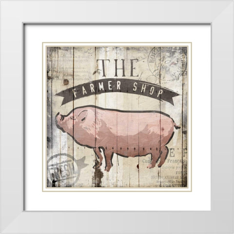 The Farmer Shop White Modern Wood Framed Art Print with Double Matting by OnRei