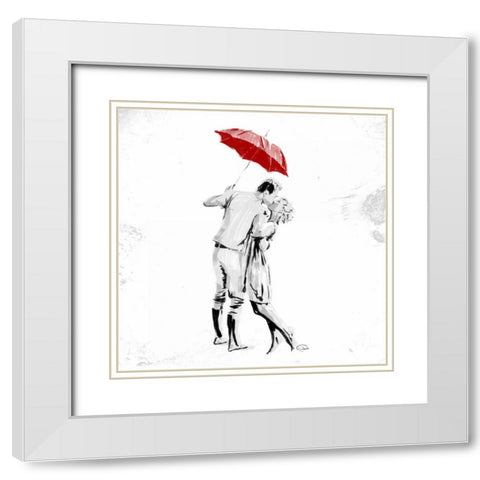 True Love Red Pop White Modern Wood Framed Art Print with Double Matting by OnRei