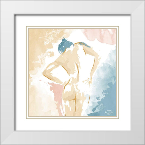 Look Down White Modern Wood Framed Art Print with Double Matting by OnRei