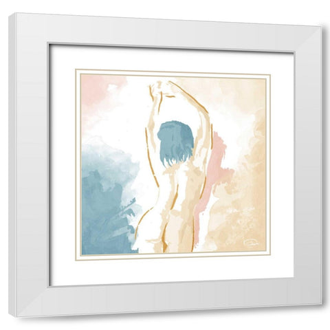 Stretch White Modern Wood Framed Art Print with Double Matting by OnRei