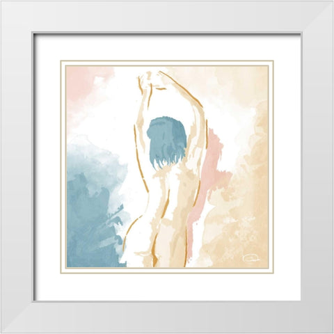 Stretch White Modern Wood Framed Art Print with Double Matting by OnRei