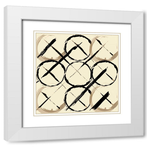 XOXO Brown White Modern Wood Framed Art Print with Double Matting by OnRei