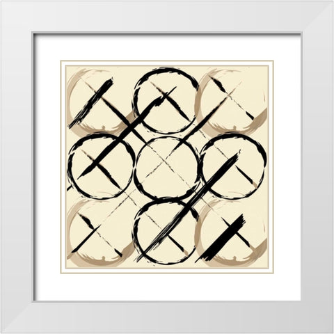 XOXO Brown White Modern Wood Framed Art Print with Double Matting by OnRei