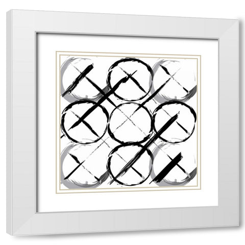 XOXO White Modern Wood Framed Art Print with Double Matting by OnRei