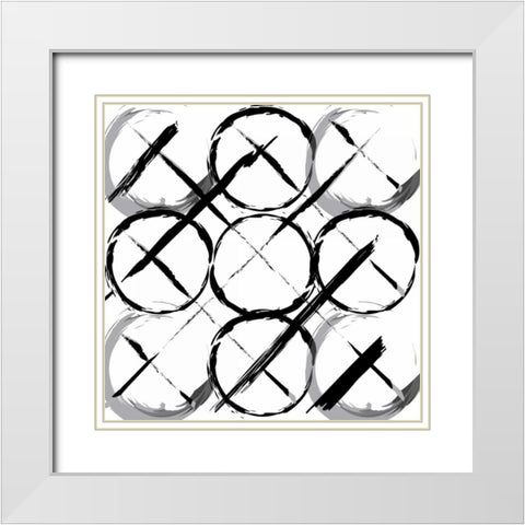 XOXO White Modern Wood Framed Art Print with Double Matting by OnRei