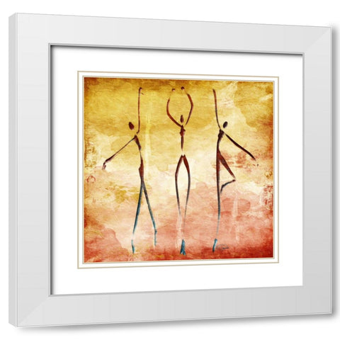 Harmonious White Modern Wood Framed Art Print with Double Matting by OnRei