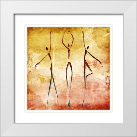 Harmonious White Modern Wood Framed Art Print with Double Matting by OnRei