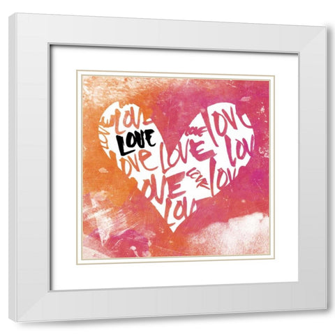 Chaos Love White Modern Wood Framed Art Print with Double Matting by OnRei