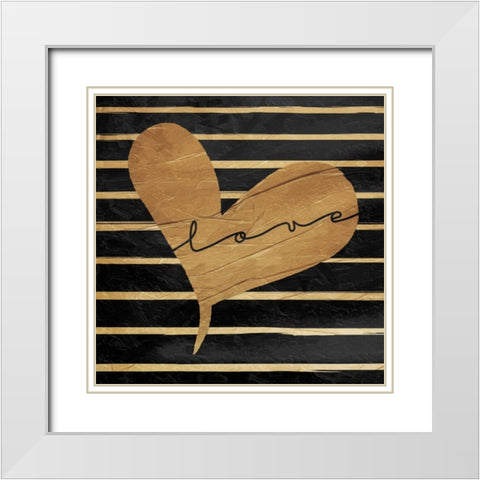 Love Lines White Modern Wood Framed Art Print with Double Matting by OnRei