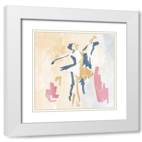 Sketched Ballerina 1 White Modern Wood Framed Art Print with Double Matting by OnRei