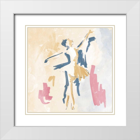 Sketched Ballerina 1 White Modern Wood Framed Art Print with Double Matting by OnRei