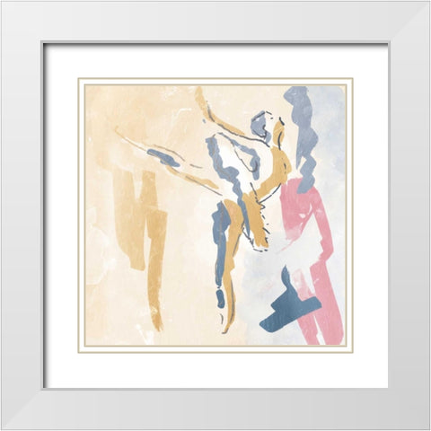 Sketched Ballerina 2 White Modern Wood Framed Art Print with Double Matting by OnRei