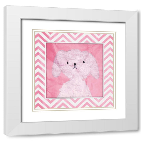 Pink Pooch White Modern Wood Framed Art Print with Double Matting by OnRei