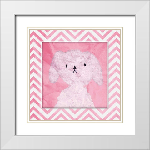 Pink Pooch White Modern Wood Framed Art Print with Double Matting by OnRei