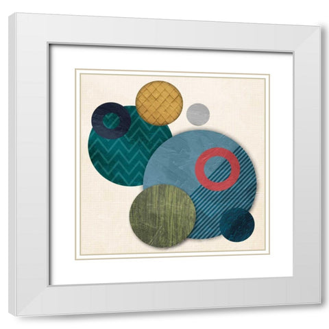 Circular Convention White Modern Wood Framed Art Print with Double Matting by OnRei