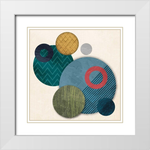 Circular Convention White Modern Wood Framed Art Print with Double Matting by OnRei