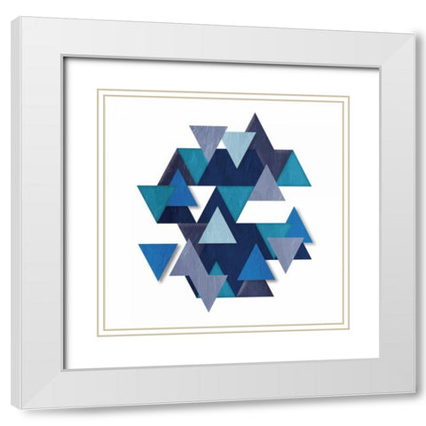 Floating Blueberry Gems White Modern Wood Framed Art Print with Double Matting by OnRei