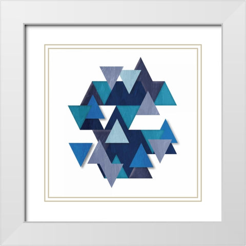 Floating Blueberry Gems White Modern Wood Framed Art Print with Double Matting by OnRei