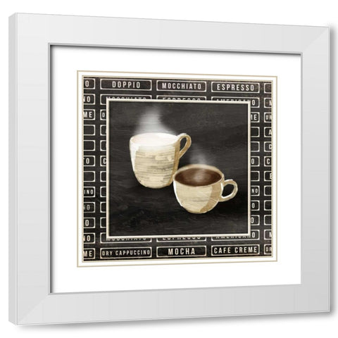 Two Cups White Modern Wood Framed Art Print with Double Matting by OnRei