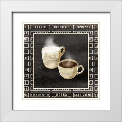 Two Cups White Modern Wood Framed Art Print with Double Matting by OnRei