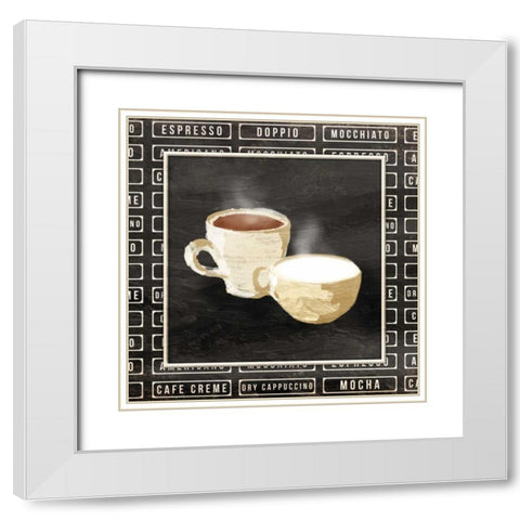 Another Two Cups White Modern Wood Framed Art Print with Double Matting by OnRei