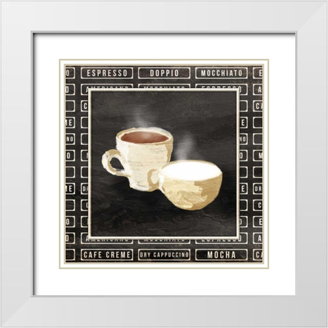 Another Two Cups White Modern Wood Framed Art Print with Double Matting by OnRei