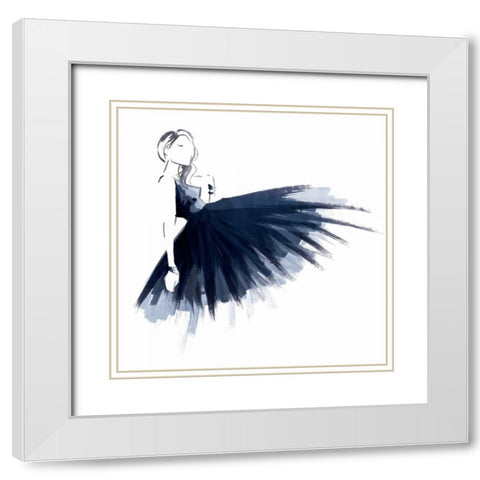 Blue Attitude White Modern Wood Framed Art Print with Double Matting by OnRei