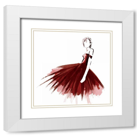 Red Attitude White Modern Wood Framed Art Print with Double Matting by OnRei