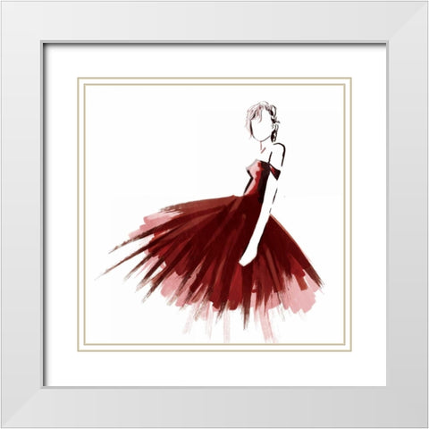 Red Attitude White Modern Wood Framed Art Print with Double Matting by OnRei