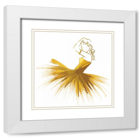 Gold Attitude White Modern Wood Framed Art Print with Double Matting by OnRei