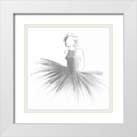 Silver Attitude White Modern Wood Framed Art Print with Double Matting by OnRei