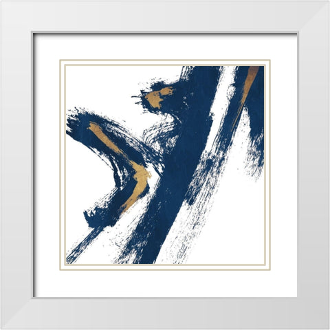 Meta Morph 2 White Modern Wood Framed Art Print with Double Matting by OnRei