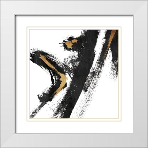 Meta Morph White Modern Wood Framed Art Print with Double Matting by OnRei