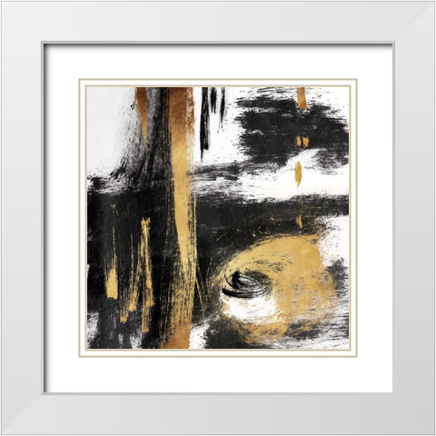 Rotational Pull White Modern Wood Framed Art Print with Double Matting by OnRei