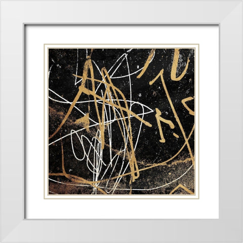 Chaos White Modern Wood Framed Art Print with Double Matting by OnRei