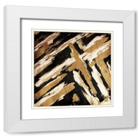 Hectic Maze Mate White Modern Wood Framed Art Print with Double Matting by OnRei