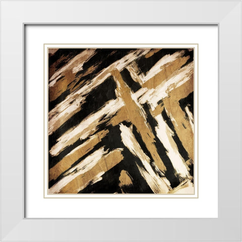 Hectic Maze Mate White Modern Wood Framed Art Print with Double Matting by OnRei