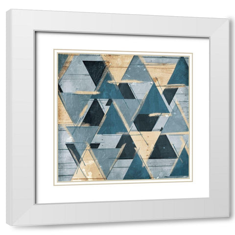 Tri Layers White Modern Wood Framed Art Print with Double Matting by OnRei