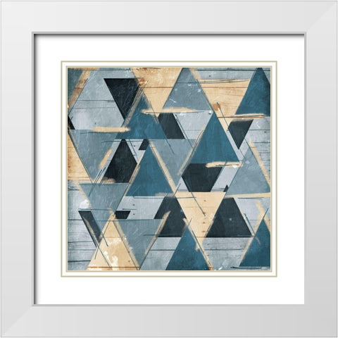 Tri Layers White Modern Wood Framed Art Print with Double Matting by OnRei