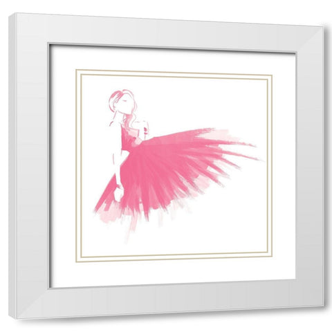 Pink Attitude Two White Modern Wood Framed Art Print with Double Matting by OnRei