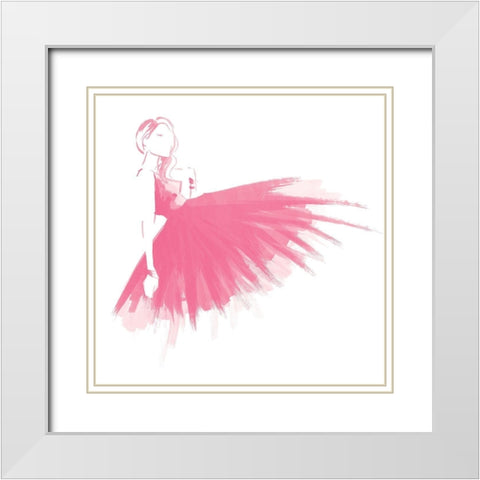 Pink Attitude Two White Modern Wood Framed Art Print with Double Matting by OnRei