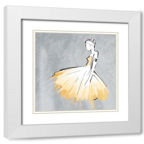 Cream Dress White Modern Wood Framed Art Print with Double Matting by OnRei