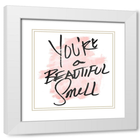 Beautiful Smell White Modern Wood Framed Art Print with Double Matting by OnRei