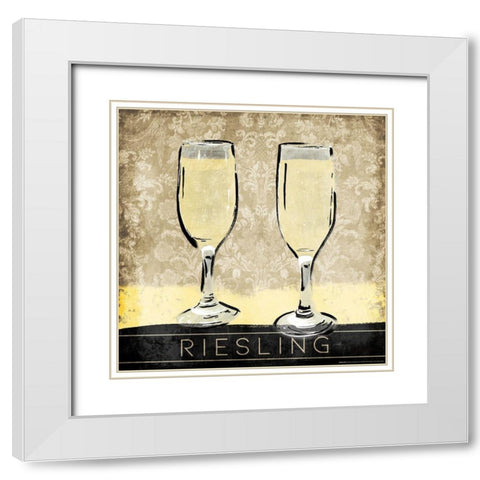 Riesling White Modern Wood Framed Art Print with Double Matting by OnRei