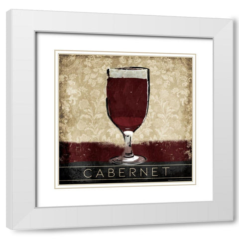 Cabernet White Modern Wood Framed Art Print with Double Matting by OnRei