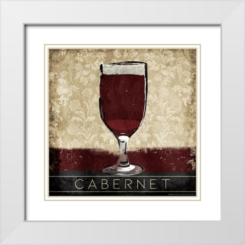 Cabernet White Modern Wood Framed Art Print with Double Matting by OnRei