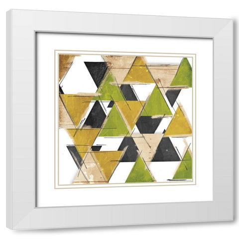 Loading Triangles White Modern Wood Framed Art Print with Double Matting by OnRei