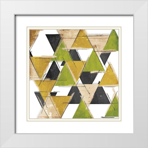 Loading Triangles White Modern Wood Framed Art Print with Double Matting by OnRei