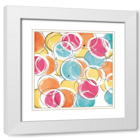 Circular Sunshine White Modern Wood Framed Art Print with Double Matting by OnRei